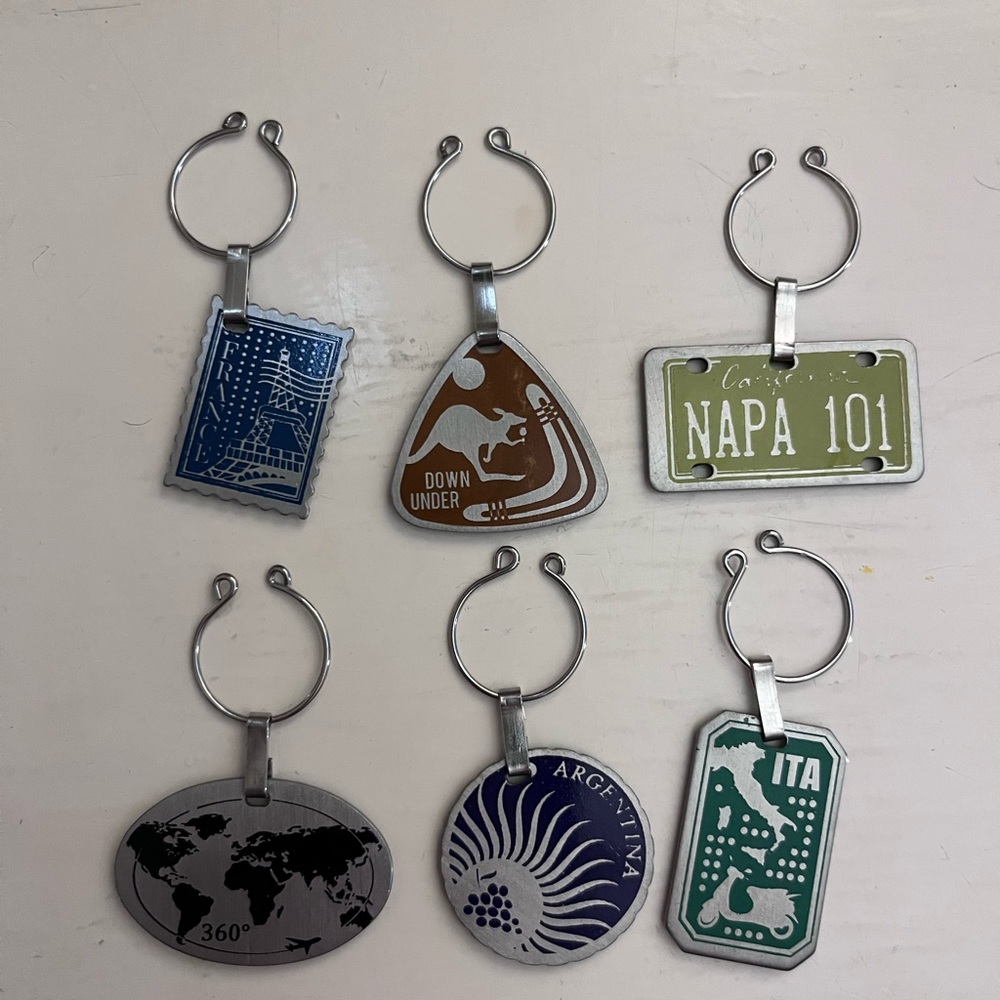 Trudeau International Metal Wine Glass Charms/Drink
Markers
